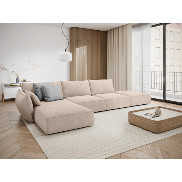 Bēšs stūra dīvāns (kreisais stūris) Vanda – Mazzini Sofas-image-1