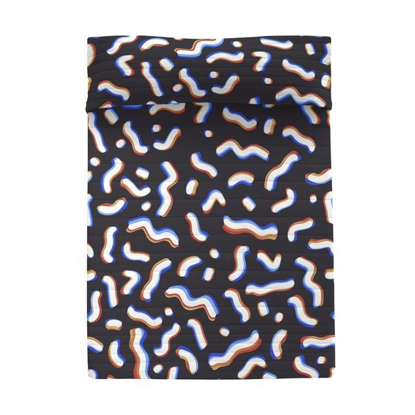 Melns stepēts gultas pārklājs 270x260 cm Next – Aware-image-2