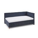 Tumši zila polsterēta stūra bērnu gulta ar veļas kasti ar redelēm 140x200 cm Fun – Meise Möbel