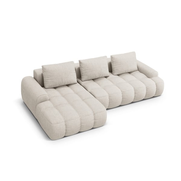 Bēšs salokāms/ar uzglabāšanas vietu stūra dīvāns (ar kreiso stūri/ar zvilni) Linz – Cosmopolitan Design-image-3