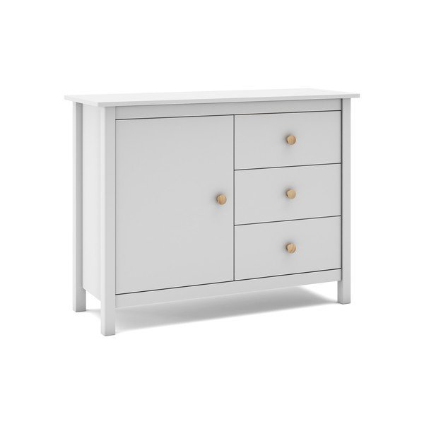 Balta zema bērnu kumode no priedes 90x80 cm Max – Marckeric-image-4