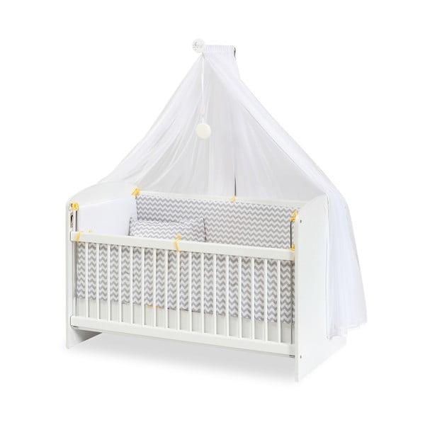Balta bērnu gultiņa ar baldahīnu 60x120 cm Customary – Kalune Design