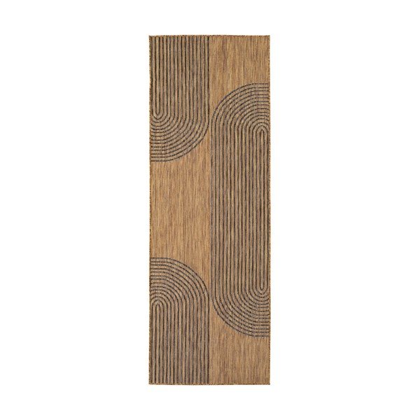 Melns/brūns iekštelpu un āra celiņa paklājs 80x250 cm Mira 1453 – Ayyildiz Carpets