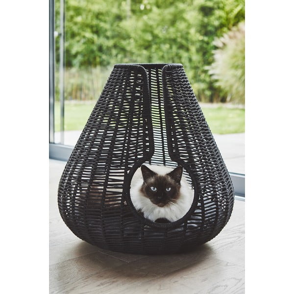 Antracīta pelēka mājdzīvnieku gulta kaķiem ø 56 cm Perla Anthracite – MiaCara-image-4