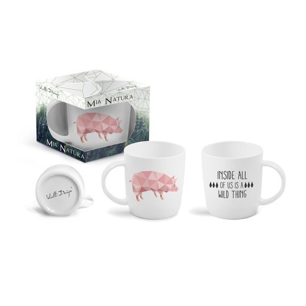 Kaula porcelāna krūze Vialli Design Pig ar abpusēju apdruku, 370 ml-image-1