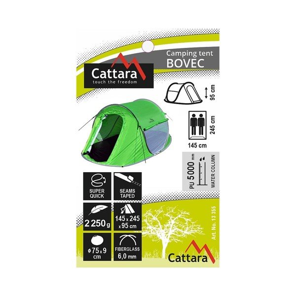 Zaļa telts 2 personām Cattara Bovec-image-1