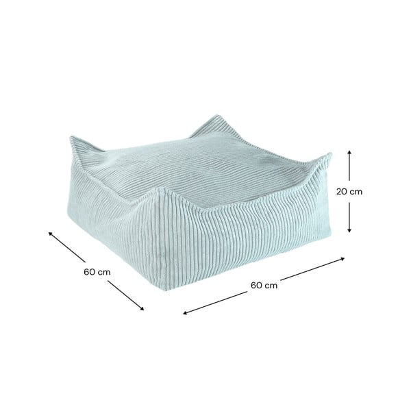 Piparmētru zaļš velveta bērnu sēžammaiss Square – Wigiwama-image-4