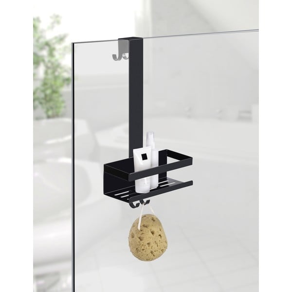 Melns nerūsējošā tērauda piekarināms vannas istabas plaukts Bribano – Wenko-image-1