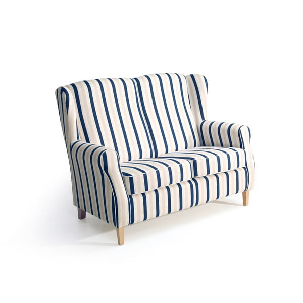 Dīvāns ar zilām un baltām svītrām Max Winzer Lorris, 139 cm-image-2