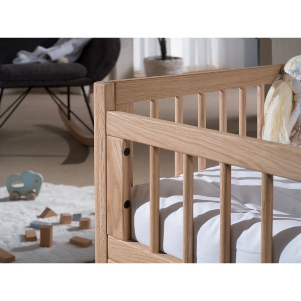 Dabīga toņa ozola masīvkoka bērnu gultiņa 70x140 cm Forrest – Vipack-image-2