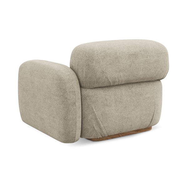 Bēša modulārā dīvāna daļa no buklē auduma (ar labo stūri) Ailani – Makamii-image-2