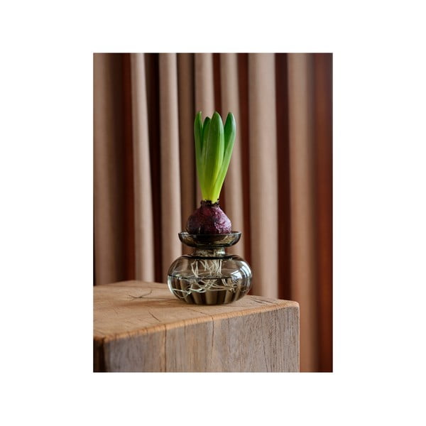 Gaiši pelēka stikla rokām darināta vāze (augstums 9 cm) Inu – Zone-image-4