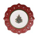 Sarkans porcelāna šķīvis ar Ziemassvētku motīvu Villeroy & Boch, ø 24 cm