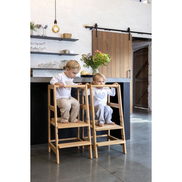 Dabīga toņa ozola masīvkoka bērnu kāpslītis Forrest – Vipack-image-2