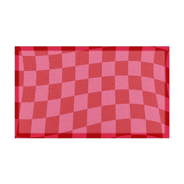 Pārstrādātas plastmasas kājslauķis 40x70 cm Wavy Checkerboard  – Artsy Doormats