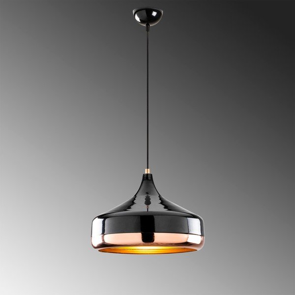 Piekaramā lampa melnā un vara krāsā Opviq lights Yildo, ø 36 cm-image-1