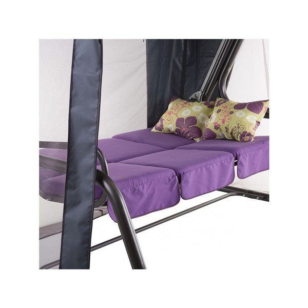 Violeta/tumši pelēka metāla dārza šūpoles Venezia – Dajar-image-4