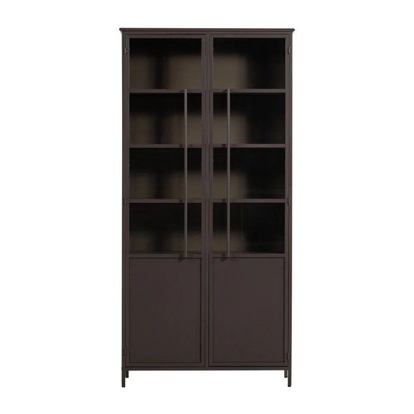 Tumši brūna metāla vitrīna 99x203x45 cm Exhibit – WOOOD