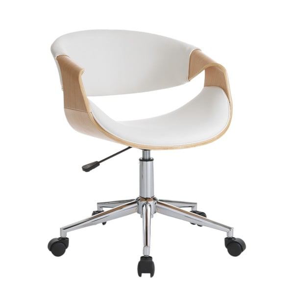 Balts/dabīga toņa mākslīgās ādas biroja krēsls Visby – Tomasucci