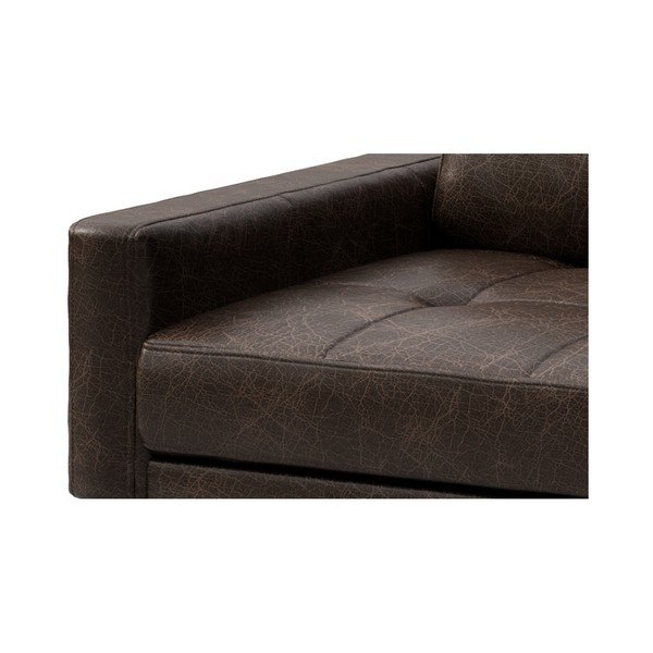 Tumši brūns ādas atpūtas krēsls MESONICA Musso Tufted-image-4