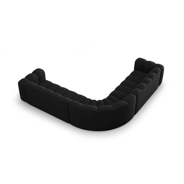 Antracīta pelēks modulārais stūra dīvāns no šenila auduma Lupine – Micadoni -image-3