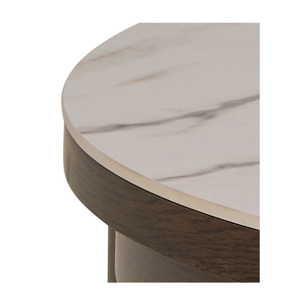 Bēšs/tumši brūns apaļš žurnālgaldiņš ar keramikas virsmu ø 90 cm Southampton – Actona-image-4