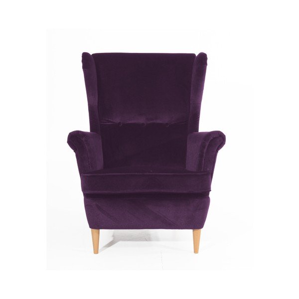 Violets krēsls ar gaiši brūnām kājām Max Winzer Clint Suede-image-3