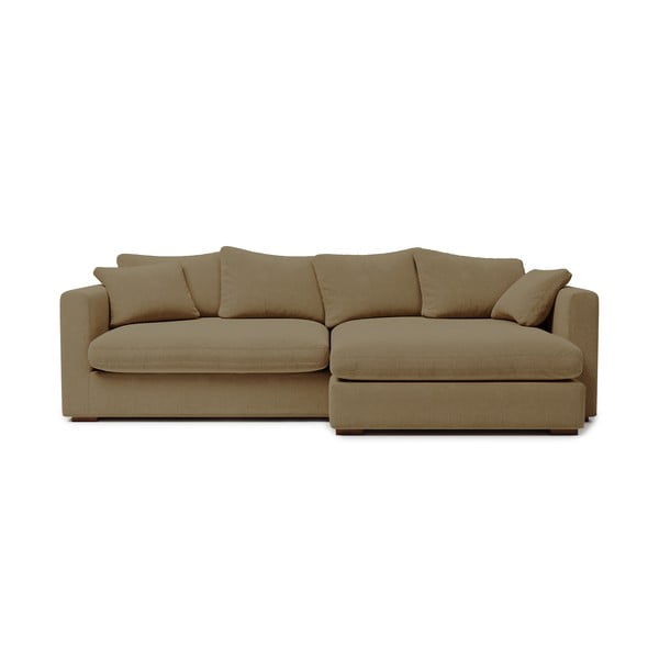 Bēšs velveta stūra dīvāns (labais stūris) Comfy – Scandic