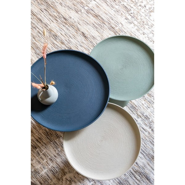 Zils alumīnija žurnālgaldiņš White Label Ringar, ø 39,5 cm-image-2