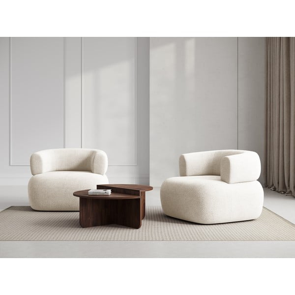 Bēšs atpūtas krēsls no buklē auduma Jenny – Micadoni Home-image-1