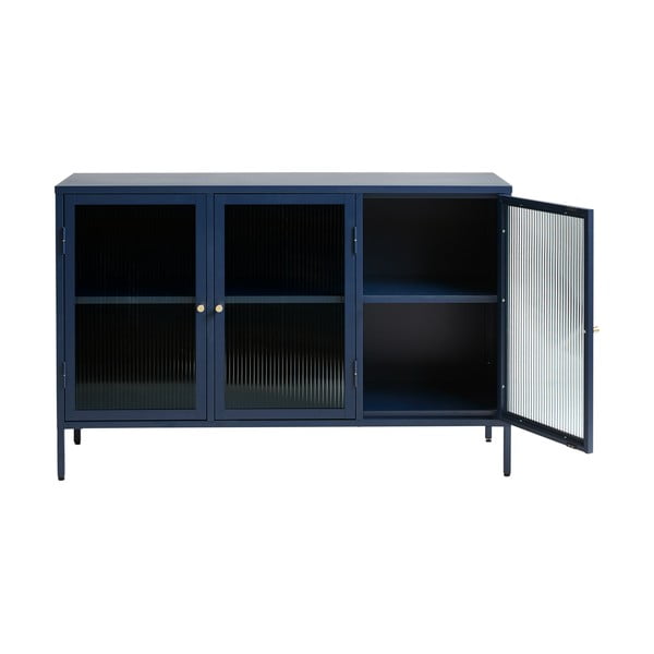 Zila metāla vitrīna Unique Furniture Bronco, augstums 85 cm-image-4