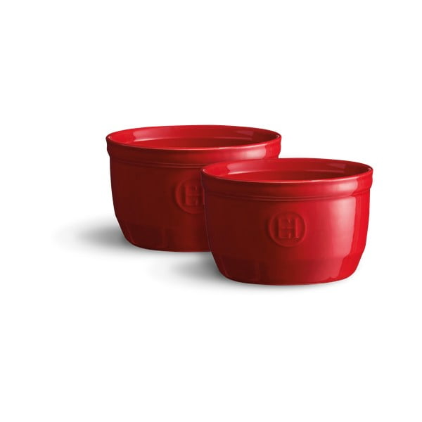2 sarkanu keramikas trauciņu komplekts Emile Henry N°10