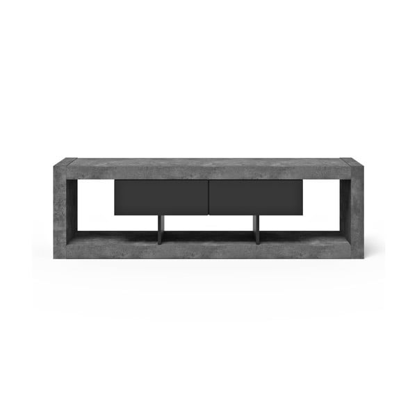 Melns/pelēks TV galdiņš ar betona imitāciju 175x52 cm Nara – TemaHome
