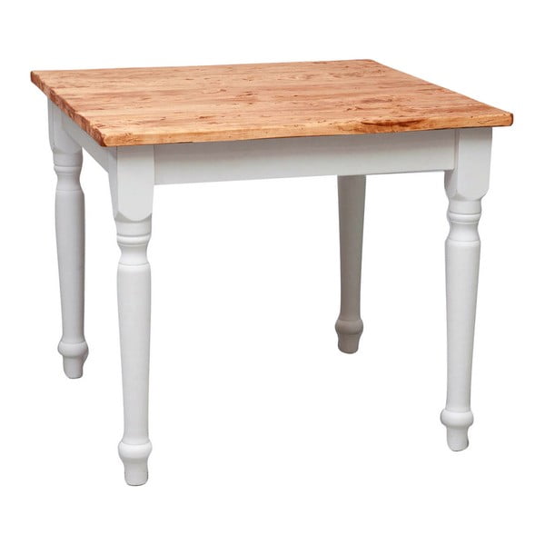 Balts koka pusdienu galds Biscottini Vill, 90 x 90 cm