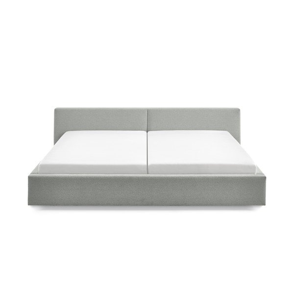 Gaiši pelēka polsterēta divvietīga gulta ar veļas kasti ar redelēm 200x240 cm Cube – Meise Möbel-image-4