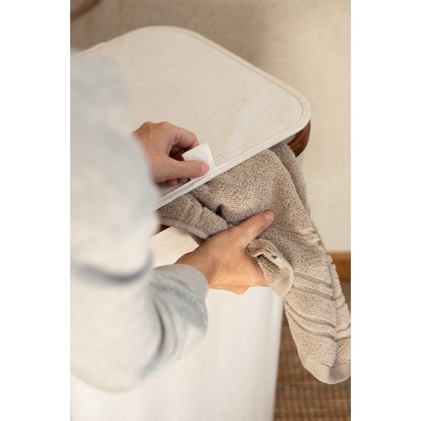 Krēmkrāsas tekstila veļas grozs Bamboo/Linen – Bigso-image-4