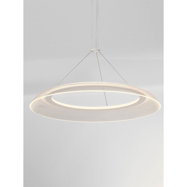 Matēti balta alumīnija LED piekaramā lampa ar akrila stikla abažūru ø 60 cm Mantle – Nova Luce-image-2