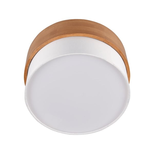 Balta/dabīga toņa griestu lampa ar auduma abažūru Seasons – Trio-image-3