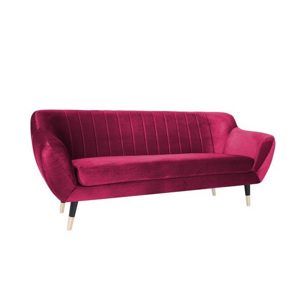 Rozā dīvāns ar melnām kājām Mazzini Sofas Benito, 188 cm-image-2
