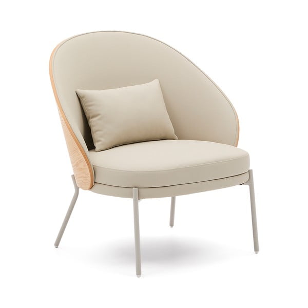 Bēšs atpūtas krēsls no ādas imitācijas Eamy – Kave Home-image-2