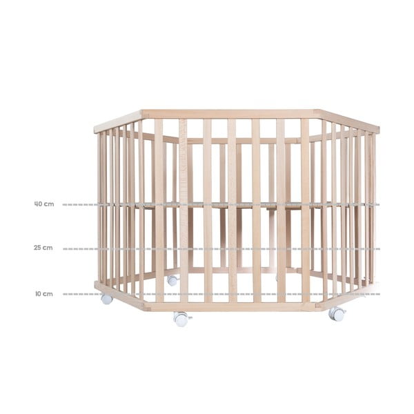 Dabīga toņa dižskābarža masīvkoka bērnu sētiņa 119x104 cm – Roba-image-4