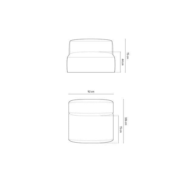 Zaļa modulārā dīvāna daļa (vidējā moduļa) Martina – Micadoni Home-image-4