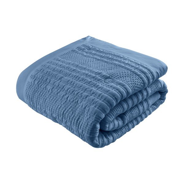 Zils stepēts gultas pārklājs 220x220 cm  Lennon Stripe – Catherine Lansfield-image-2