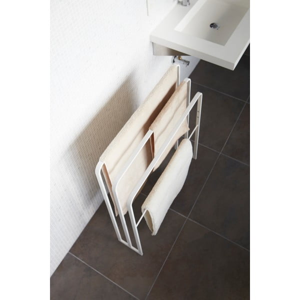 Balts dvieļu žāvētājs no metāla Yamazaki Tower-image-4