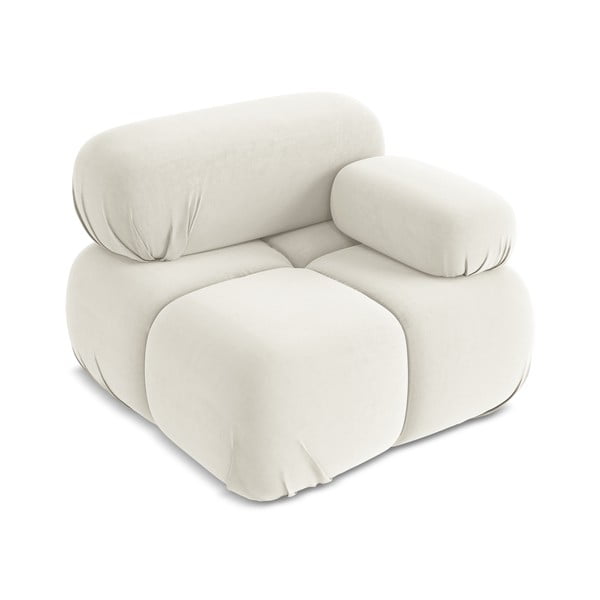 Balta samta modulārā dīvāna daļa (ar labo stūri) Lokua – Makamii-image-2