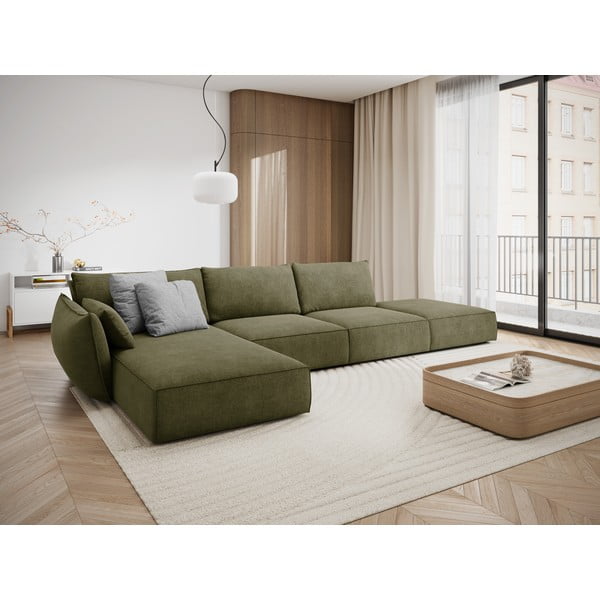 Zaļš stūra dīvāns (kreisais stūris) Vanda – Mazzini Sofas-image-1