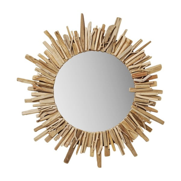 Apaļš sienas spogulis Kare Design Legno, Ø 82 cm