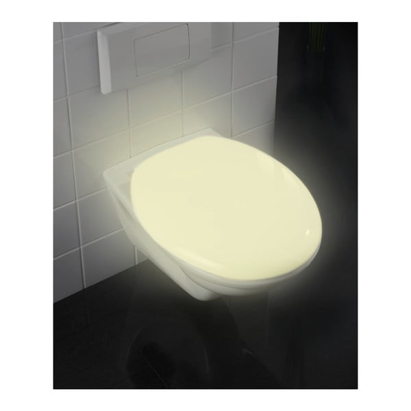 Spīdošs tualetes poda sēdeklis ar vieglu aizvēršanu Wenko Glow, 45,5 x 38,5 cm