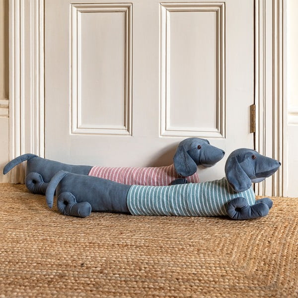 Rozā/pelēks aizsargs pret caurvēju 17x76 cm Sausage Dog – Rex London-image-1