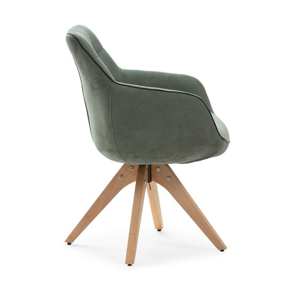 Zaļi polsterēti ēdamistabas krēsli ar roku balstiem (2 gab.) Donatelo – Marckeric-image-4